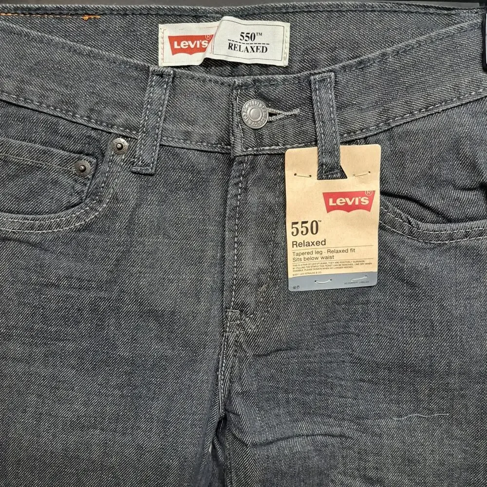 Levi's 550 Relaxed Fit Youth Jeans Size 12 Reg 26x26 Gray Tapered 100%‎ Cotton